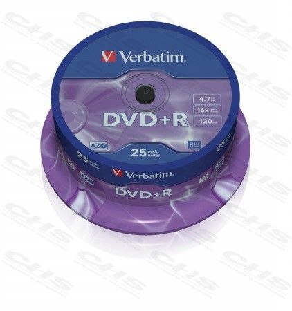 Verbatim DVD+R 4.7GB 16x DVD lemez 25db/henger